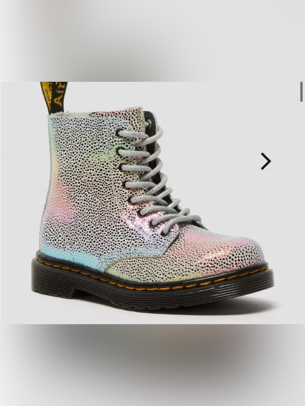 Dr Martens 1460 Pascal  Iridescent Boots Rainbow Leather Toddler Kids Size US 7